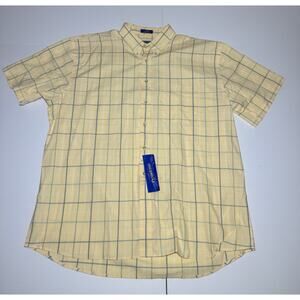 Pendleton Men’s XXL Short Sleeve Button-Down Shirt Yellow Blue Check Plaid